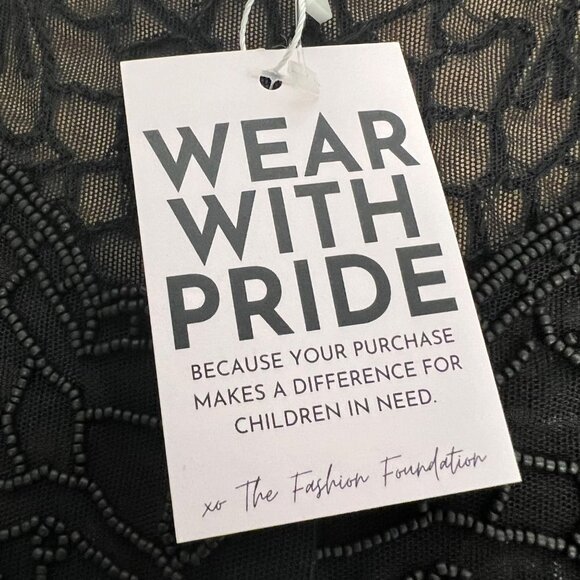 Lafayette 148 New York Sheer Beaded Sleeveless Top Peplum Black Size 8 New - Picture 9 of 9